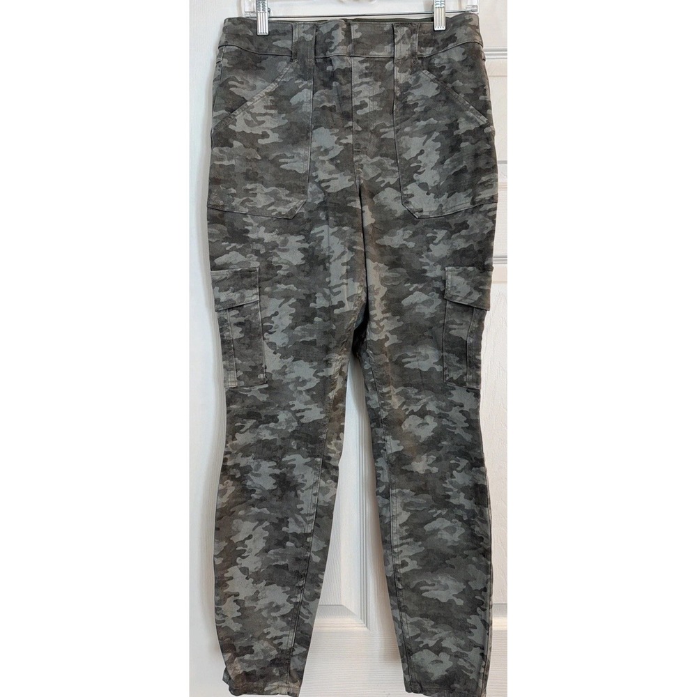 SPANX® Cargo Pants Tapered Leg XL Stretch Twill Ankle‎ Stone Wash Camo Pristine